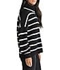 Color:Black/Snow - Image 3 - x Cella Jane Blog Oversized Striped Turtleneck Sweater