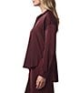 Splendid x Cella Jane Blog Satin Woven Collared Long Sleeve Button Down Shirt, Color:Rosewood - Image 4