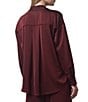 Splendid x Cella Jane Blog Satin Woven Collared Long Sleeve Button Down Shirt, Color:Rosewood - Image 2