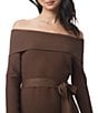 Splendid x Cella Jane Blog Sleek Off-The-Shoulder Long Sleeve A-Line Maxi Sweater Dress, Color:Truffle - Image 6