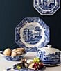 Color:blue - Image 3 - Blue Italian Chinoiserie 14#double; Octagonal Platter