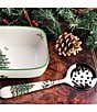 Spode Christmas Tree Collection Cranberry Dish & Slotted Spoon Set - Image 2