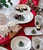 Spode Christmas Tree Polka Dot Dessert Plates, Set of 4, Color:Green - Image 4