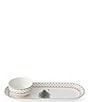 Spode Christmas Tree Polka Dot Oval Chip and Dip Set, Color:Green - Image 1