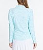 Color:Paisley Multi - Image 2 - Abstract Printed Quarter Zip Neckline Long Sleeve Top