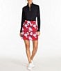 Color:Garnet - Image 3 - Becca Floral Print Pull-On Pocketed Faux Wrap Skirt