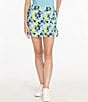 Color:Dusty Blue - Image 1 - Britt Floral Print Vertical Side Pleat Pull-On Skirt