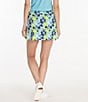 Color:Dusty Blue - Image 2 - Britt Floral Print Vertical Side Pleat Pull-On Skirt