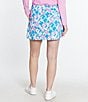 Color:Scuba Blue - Image 2 - Geometric Print Side Pleated Pull On Skirt