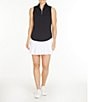 Sport Haley Mock Collar Quarter Zip Sleevesless Polo Shirt, Color:Black - Image 3