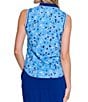 Sport Haley Peyton Printed Sleeveless Collared Polo Tank, Color:Capri - Image 2
