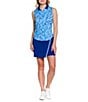 Sport Haley Peyton Printed Sleeveless Collared Polo Tank, Color:Capri - Image 3