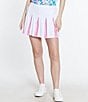 Color:Pink Sand - Image 1 - Pull On Contrast Pleated Skirt