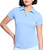 Sport Haley Courte Short Sleeve Quarter Zip Collared Polo Top - Image 4
