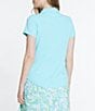 Color:Reef - Image 2 - Short Sleeve Quarter Zip Collared Polo