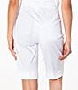 Sport Haley Slimsation Pull-On Solid Pocketed Bermuda Shorts, Color:White - Image 2