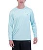 Color:Clear Water - Image 1 - Long Sleeve Cationic Heathered Jersey Rashguard Shirt