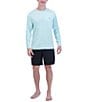 Color:Clear Water - Image 4 - Long Sleeve Cationic Heathered Jersey Rashguard Shirt