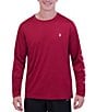Color:Biking Red - Image 1 - Long Sleeve Cationic Heathered Jersey Rashguard Shirt