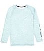 Color:Clear Water - Image 1 - Long Sleeve Static Camo Printed Raglan Jersey Rashguard T-Shirt
