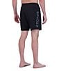 Color:Black - Image 3 - Solid 7#double; Inseam Volley Swim Trunks