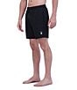 Color:Black - Image 4 - Solid 7#double; Inseam Volley Swim Trunks