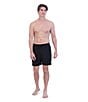 Color:Black - Image 5 - Solid 7#double; Inseam Volley Swim Trunks