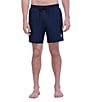 Color:Dress Blue - Image 1 - Solid 7#double; Inseam Volley Swim Trunks