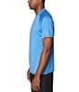 Color:Copen Blue - Image 3 - Standard Fit Short Sleeve Heathered Rashguard Shirt
