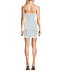 Color:White/Iridescent - Image 2 - Square Neck Pleated Side Sequin Dress