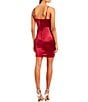 Color:Malbec - Image 2 - Square Neck Ruched Drawstring Bodycon Dress