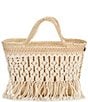 Squeeze De Citron Resort Macrame Palm Bell Handle Tote Bag - Image 1