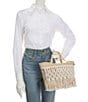 Squeeze De Citron Resort Macrame Palm Bell Handle Tote Bag - Image 4