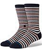 Stance Chiclets Waffle Stripe Crew Socks, Color:Navy - Image 1