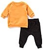 Color:Orange - Image 2 - Starting Baby Boys Newborn-9 Months Long Sleeve Pumpkin Bodysuit & Pants Two Piece Set
