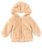 Color:Tan - Image 1 - Baby 3-24 Months Bear Hood Coat