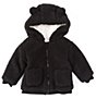 Color:Black - Image 1 - Baby 3-24 Months Bear Hood Coat