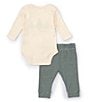 Color:Green - Image 2 - Baby Boy Newborn-12 Months Round Neck Long Sleeve My First Christmas Long Sleeve Bodysuit, Beanie, & Pant Set