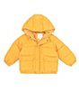 Color:Yellow - Image 1 - Baby Boys 12-24 Months Quilted Hooded Puffer Coat