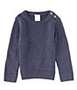 Color:Navy - Image 1 - Baby Boys 3-24 Months Button Neck Pullover
