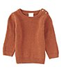 Color:Orange - Image 1 - Baby Boys 3-24 Months Button Neck Pullover