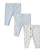 Color:Blue - Image 1 - Baby Boys Newborn-9 Months Elephant Pants 3-Pack Set