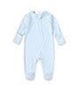 Color:Blue - Image 1 - Baby Boys Newborn-9 Months Long Sleeve Solid Zip Footed Coverall
