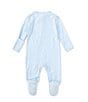Color:Blue - Image 2 - Baby Boys Newborn-9 Months Long Sleeve Solid Zip Footed Coverall