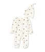 Starting Out Baby Boys Preemie-9 Months Long Sleeve Footie Bear Coverall & Knot Hat 2-Piece Set, Color:Ivory - Image 1