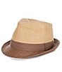Color:Brown - Image 1 - Baby Boys Two-Toned Fedora Hat