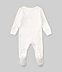 Color:White - Image 2 - Baby Girls Newborn-9 Months Long Sleeve Bunny Print Footie Coverall