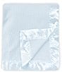 Color:Blue - Image 1 - Baby Satin-Trim Blanket