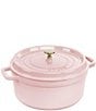 Staub Cast Iron 7 QT Round Cocotte, Color:Pink Peony - Image 1