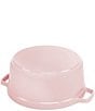 Staub Cast Iron 7 QT Round Cocotte, Color:Pink Peony - Image 3